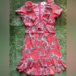 Sacred Hawk Flirty Red Snake Dress 🐍 Size M